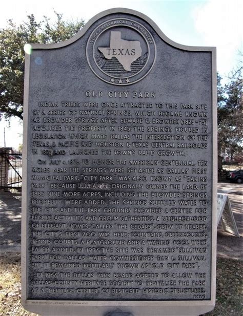 Old City Park Historical Marker