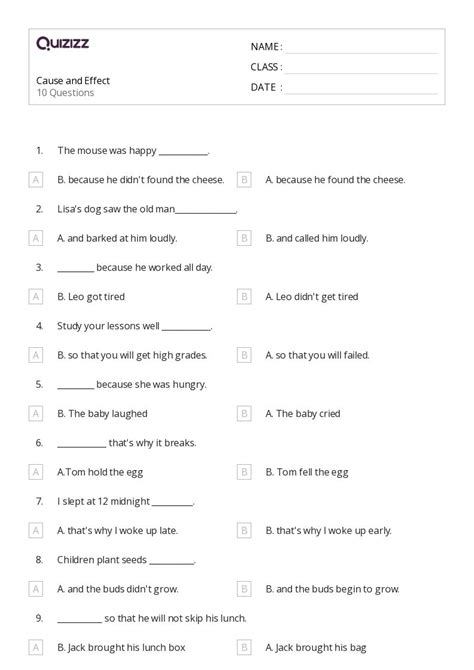 50+ Cause and Effect worksheets for Kindergarten on Quizizz | Free ...