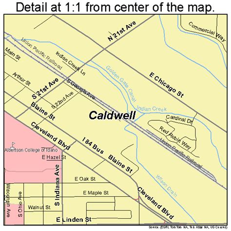 Caldwell Idaho Street Map 1612250