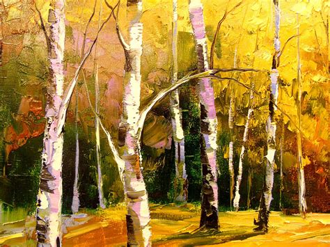 Birch grove Painting by Olha Darchuk - Jose Art Gallery