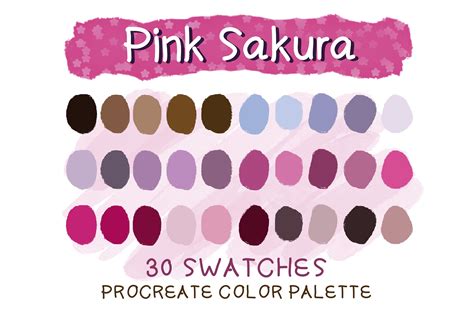 Pink Sakura Procreate Color Palettes Instant Download Procreate Color ...