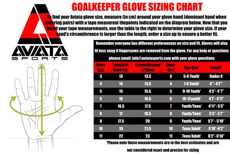 Soccer Goalie Glove Size Chart - Tribal Football Store - Your Gateway ...