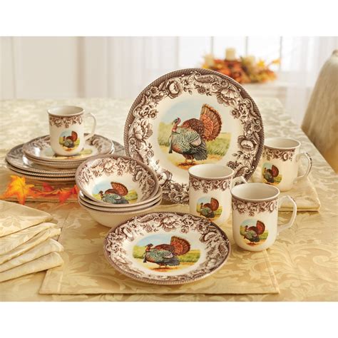 16-Pc. Turkey Dinnerware Set | Brylane Home