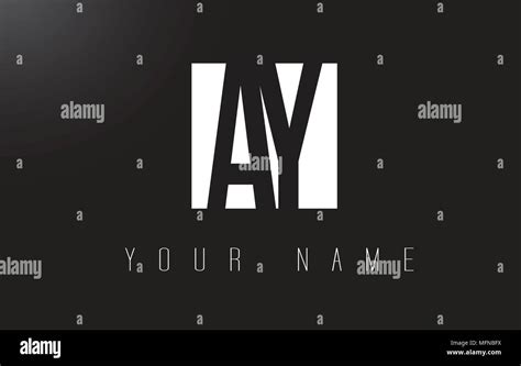 AY Letter Logo With Black and White Letters Negative Space Design Stock ...