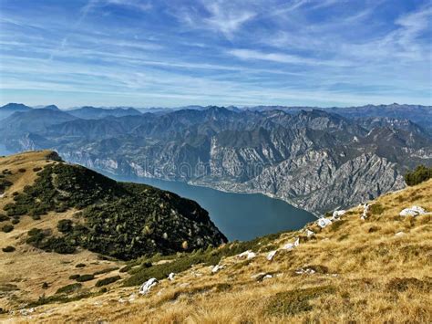 Panorama on Garda Lake from Monte Baldo Hiking Trails, Trento, Italy ...