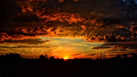 Sunset Clouds Orange Sky Wallpaper[1920x1080] | Sunset wallpaper ...