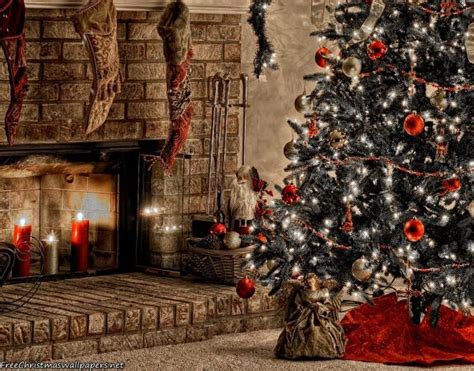 Warm Christmas Fireplace | Christmas fireplace, Christmas background ...