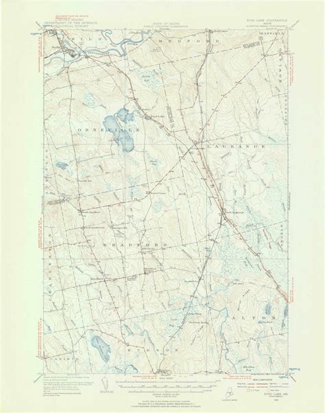 Boyd Lake, Maine 1955 (1956) USGS Old Topo Map Reprint 15x15 ME Quad ...