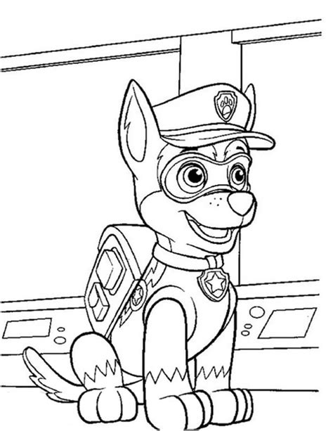 Chase Paw Patrol Coloring Pages