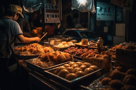 Premium AI Image | japanese street food