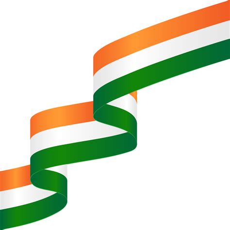 Shiny wavy ribbon with India's national flag color on transparent ...