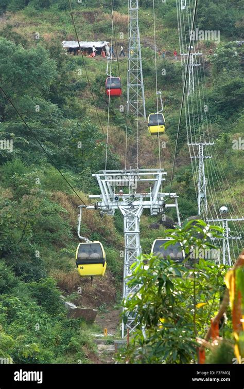 Champaner Pavagadh ropeway carts to reach the Kali mata mandir on top ...