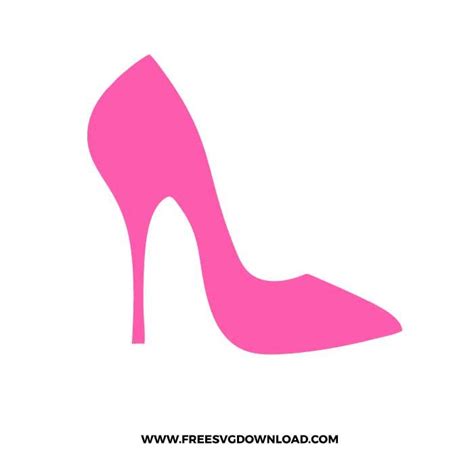 a pink high heeled shoe with the word free down load on it's side