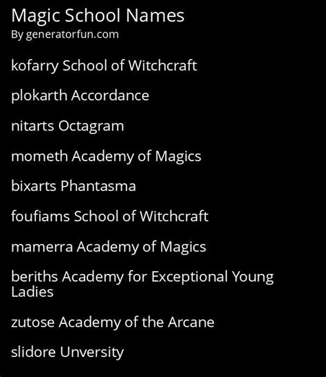 Magic School Name Generator - Generate a Random Magic School Name : r ...