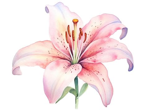 Premium AI Image | Watercolor of lily flower isolated