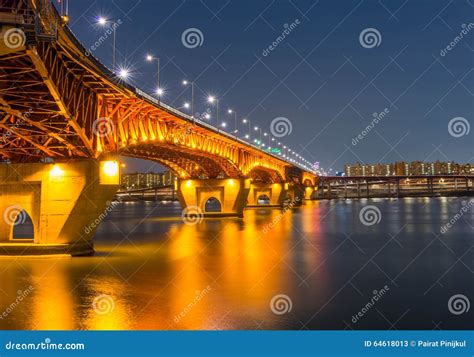 Seongsu Bridge in Seoul,korea Stock Image - Image of night, scene: 64618013