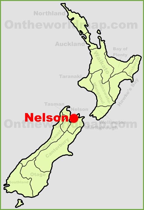 Nelson location on the New Zealand Map