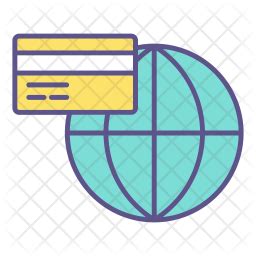 Global payment Icon - Download in Colored Outline Style