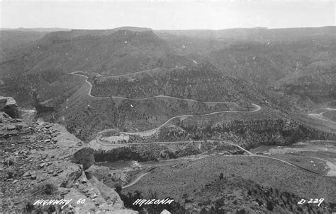 Arizona~Highway 60 Aerial View~Road Winding Through Mountains~1940s ...