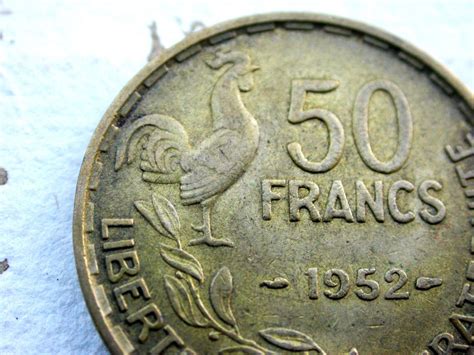 French old coins 4pcs vintage coins 1950s Cock collectible | Etsy