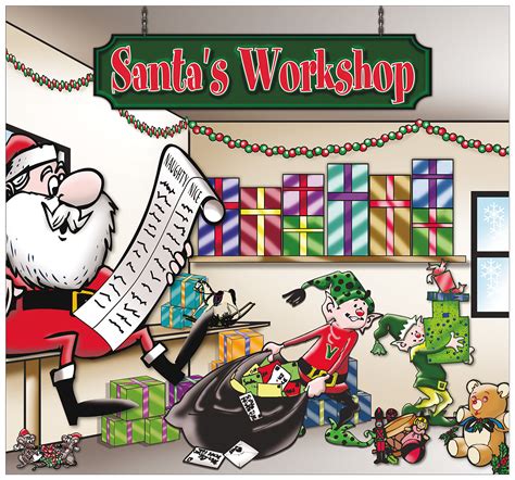 The Holiday Aisle® Santa's Workshop 2 Piece Door Mural & Reviews | Wayfair