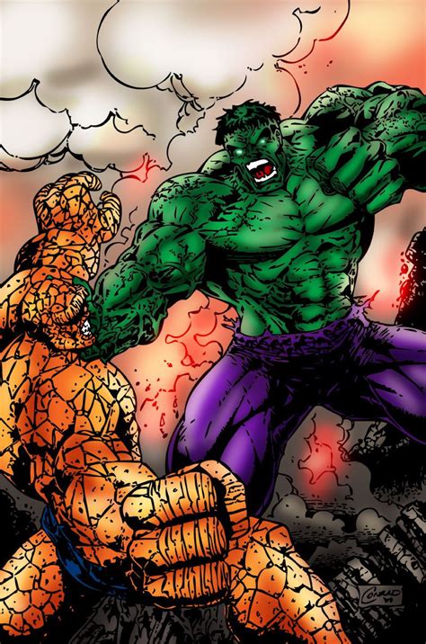 Hulk vs Thing by MarcBourcier | Hulk comic, Hulk, Incredible hulk