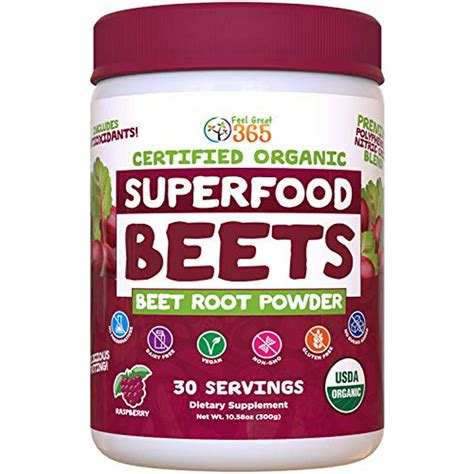 USDA Organic Superfood Beet Root Powder by Feel Great 365 | Beetroot ...