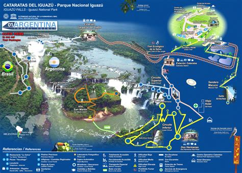 Iguazu National Park Map Argentina with useful references