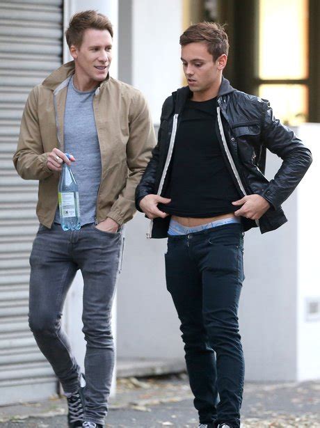 Pull your trousers up, Tom! Mr. Daley and his fiance Dustin Lance Black ...