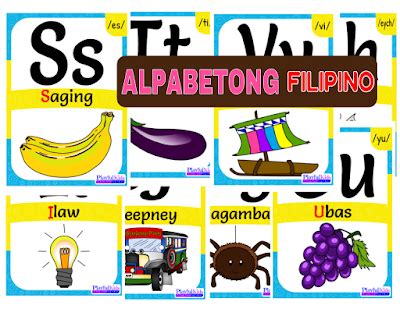 Alpabetong Filipino: Mga Halimbawa At Larawan (Flashcards) Preschool ...