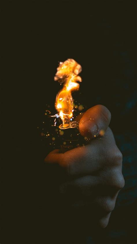 Lighter, dark, fire, hand, HD phone wallpaper | Peakpx