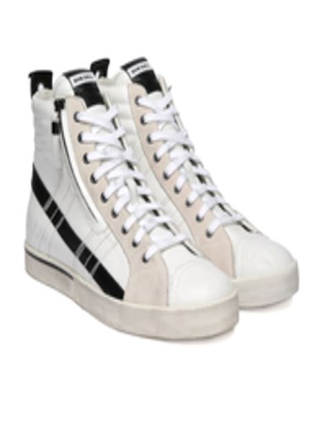 Buy DIESEL Men White Solid Mid Top Sneakers - Casual Shoes for Men ...