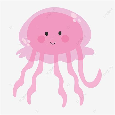 Cute Jellyfish Cartoon Illustration, Jellyfish Clipart, Cute Jellyfish ...