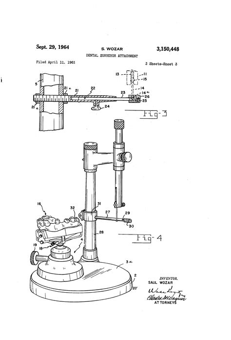 Patent US3150448 - Dental surveyor attachment - Google Patents