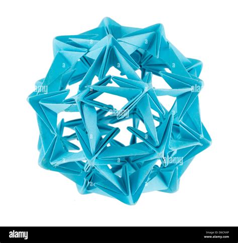 Blue paper origami kusudama Stock Photo - Alamy