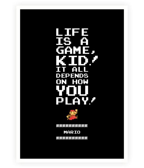 Buy Life is a game Mario Vedio Game Inspirational Quotes Typography ...