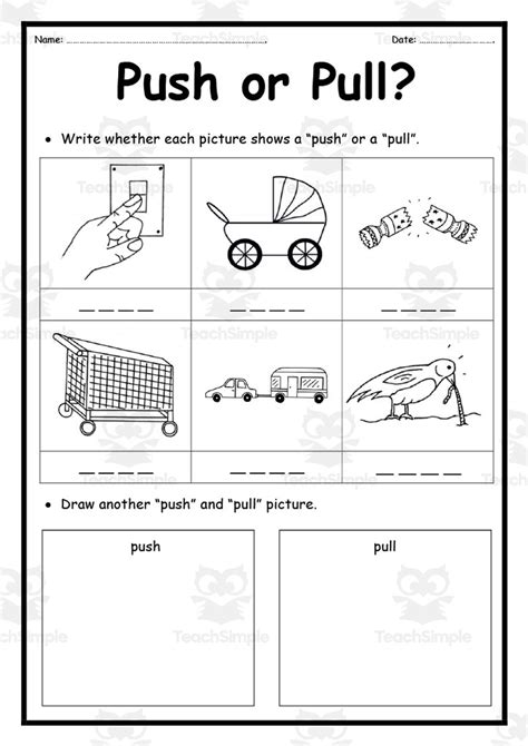 Push or Pull Worksheet 1 by Teach Simple