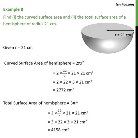 Example 5 - Find (i) the curved surface area and (ii) the