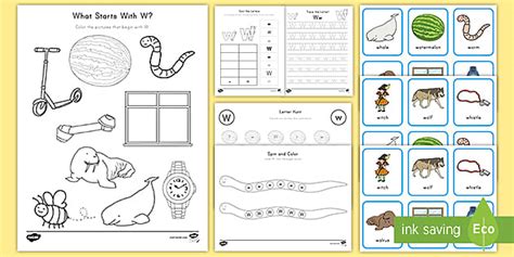 Letter W Worksheet and Activity Pack | Alphabet | ELA