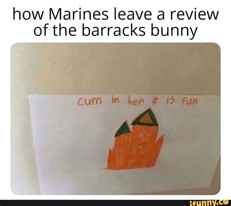 How Marines leave a review of the barracks bunny - iFunny