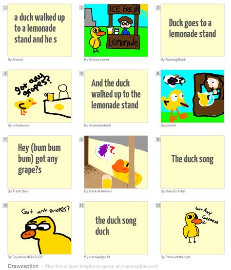 a duck walked up to a lemonade stand and he s - Drawception