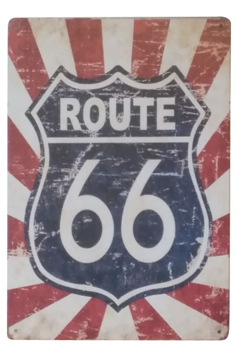 Route 66 Retro Metal Sign Vintage Style Metal Sign