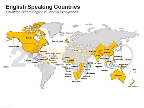 English Speaking Countries Map - Editable PPT | Englisch, Erste klasse ...