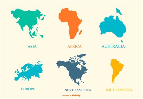 Continents Of The World And Political Map Vector Image Kulturaupice ...