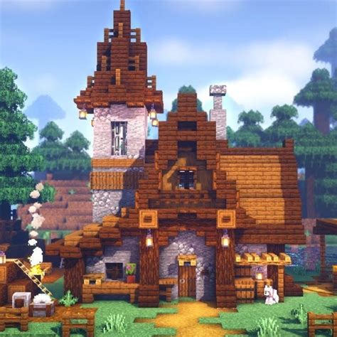 Medieval Minecraft House with Tower Idea