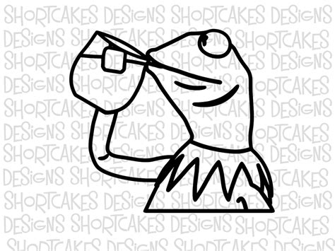 Digital Download Kermit the Frog Sipping Tea SVG/PNG/Jpeg/DXF | Etsy