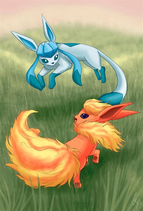 Flareon and Glaceon by laeity on DeviantArt