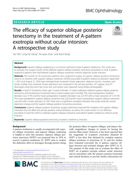 (PDF) The efficacy of superior oblique posterior tenectomy in the ...