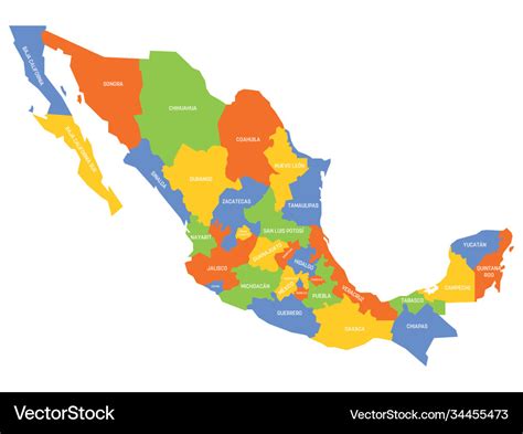 Political Map Of Mexico States