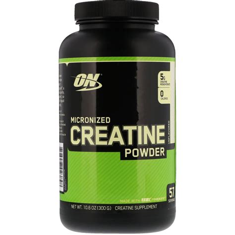 Optimum Nutrition, Micronized Creatine Powder, Unflavored, 10.6 oz (300 ...